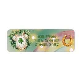 Etiqueta Lucky Charm Shamrock and Rainbow Chá de fraldas