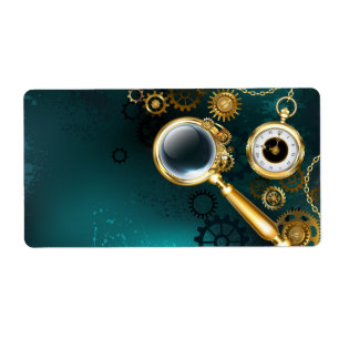 Etiqueta Lupa no estilo Steampunk