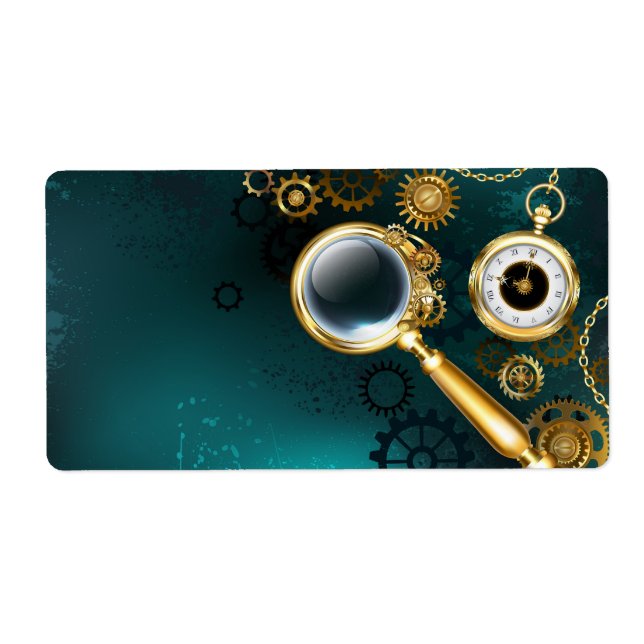 Etiqueta Lupa no estilo Steampunk (Frente)