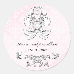 Etiqueta Luxe do damasco do diamante 311