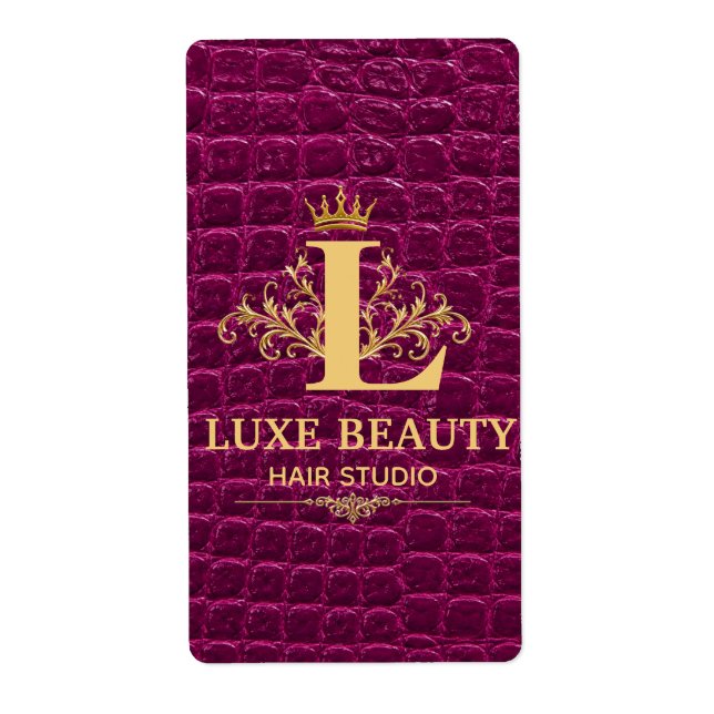 Etiqueta Luxury Crocodile Leather Monogram Gold Initial  (Frente)