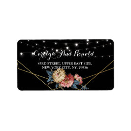 Etiqueta Luzes de Corda de Magnolia Russa Floral