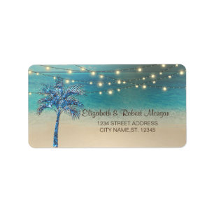Etiqueta Luzes de Corda de Praia Palmeira Brilhante