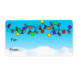 Etiqueta Luzes de Natal Feliz