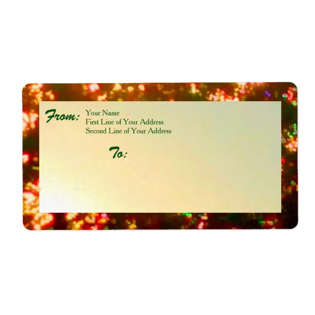 Etiqueta Luzes de Natal Sunrise Foto 1, Versão 2 (Frente)