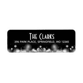 Etiqueta Luzes desfocadas de preto e branco com marcadores