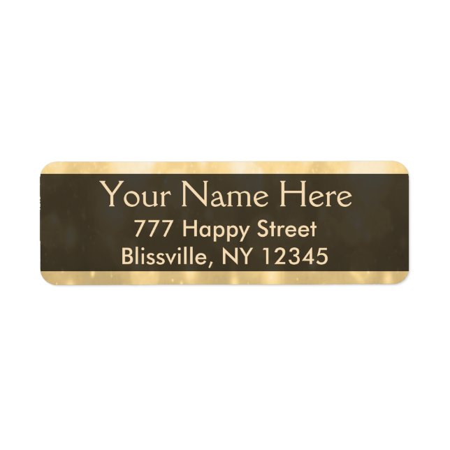 Etiqueta Luzes Douradas de brilho (Frente)