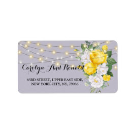 Etiqueta Luzes russas Amarelo Floral
