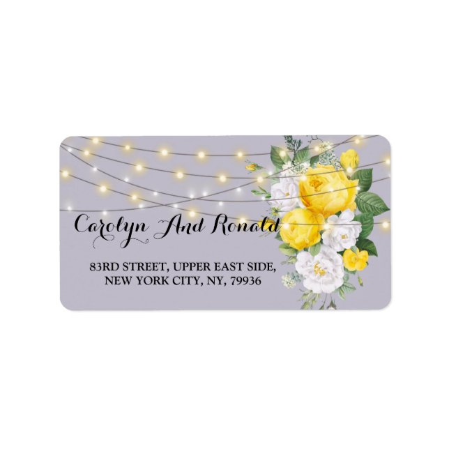 Etiqueta Luzes russas Amarelo Floral (Frente)