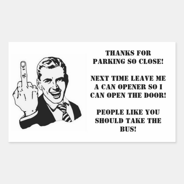 Etiqueta má do estacionamento do motorista (Frente)