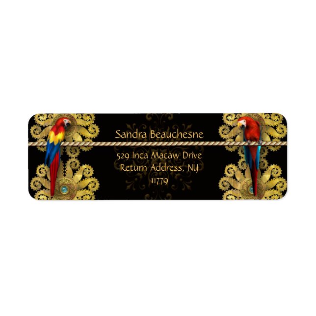 Etiqueta Macaws Inca - Dourado Preto (Frente)