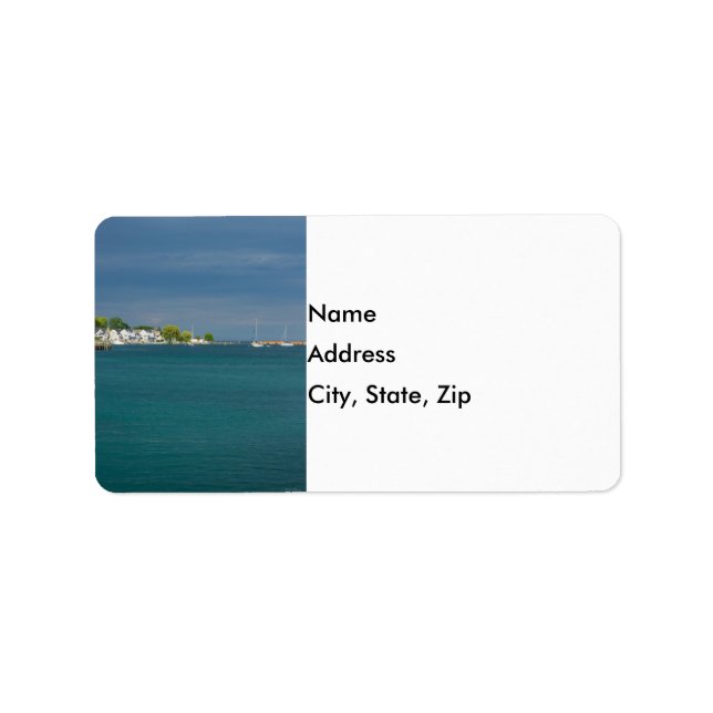 Etiqueta Mackinac Island Harbour Endereço Labs (Frente)