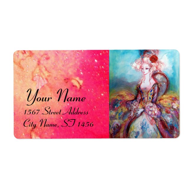 Etiqueta MADAME POMPADOUR, azul brilhante (Frente)