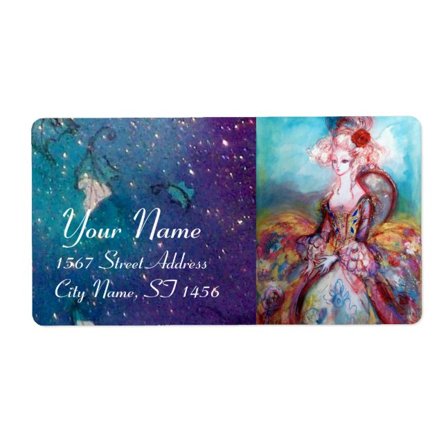 Etiqueta MADAME POMPADOUR, azul brilhante (Frente)