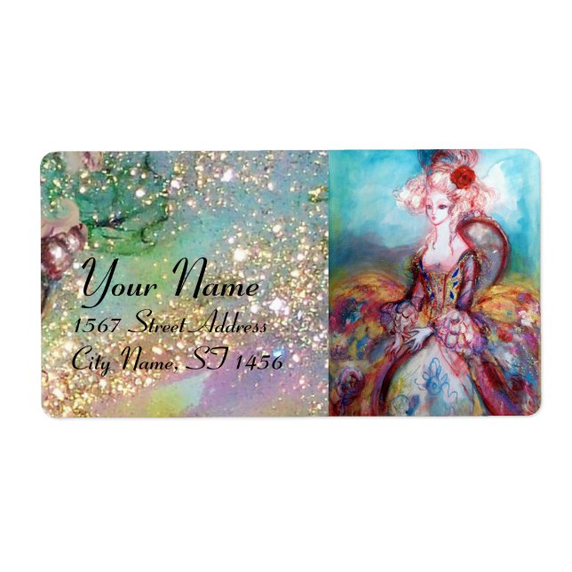 Etiqueta MADAME POMPADOUR, azul brilhante (Frente)