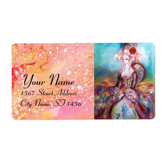 Etiqueta MADAME POMPADOUR, azul brilhante (Frente)