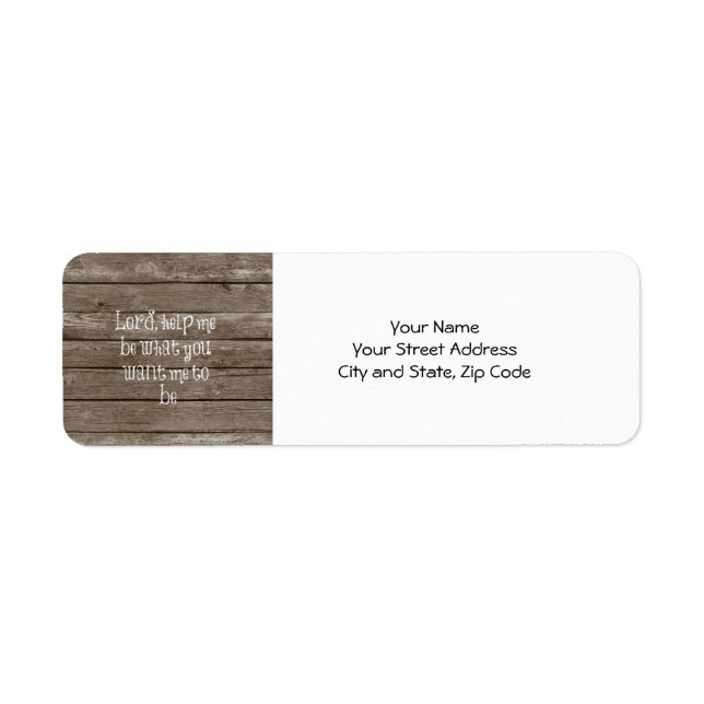 Etiqueta Madeira russa com citação cristã (Frente)
