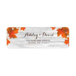 Etiqueta Madeira russa | Folhas de outono | Casamento Doura