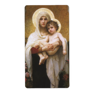 Etiqueta Madona dos Rosas de Bouguereau