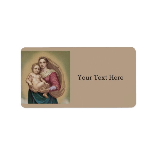 Etiqueta Madonna E Criança (Frente)