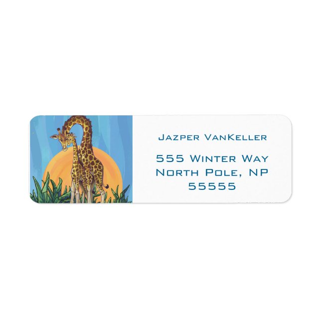 Etiqueta Mãe e Bebê Girafa (Frente)