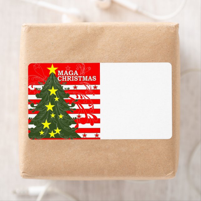 Etiqueta MAGA Christmas Patriotic (Insitu)