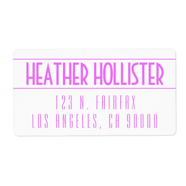 Etiqueta Magenta Branca Moderna (Frente)