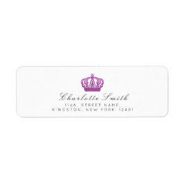 Etiqueta Magenta Rosa Brilhante RSVP Crown Princesa Branca