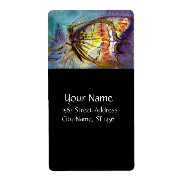 Etiqueta MAGIC BUTTERFLY IN BLUE Black (Frente)