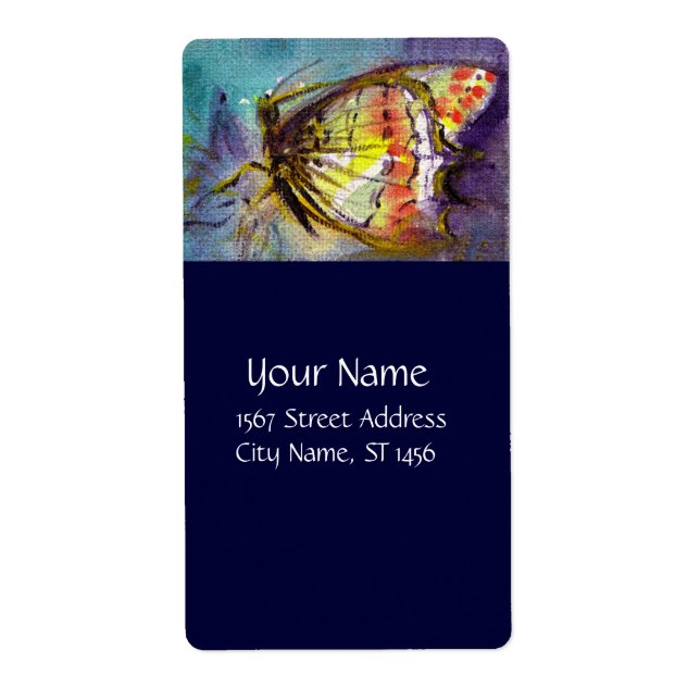 Etiqueta MAGIC BUTTERFLY Orange Yellow Blue (Frente)