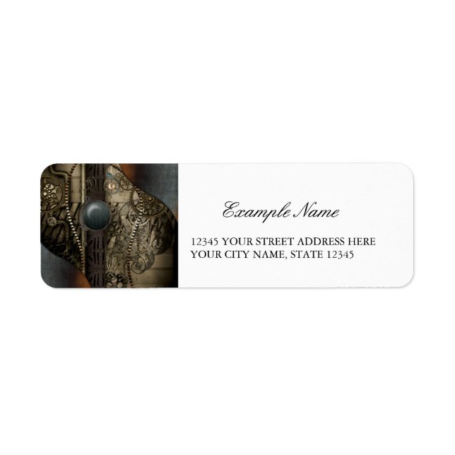 Etiqueta Magnífico design steampunk elegante (Frente)