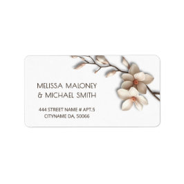 Etiqueta Magnólia de Marfim Flores 3D | Casamento