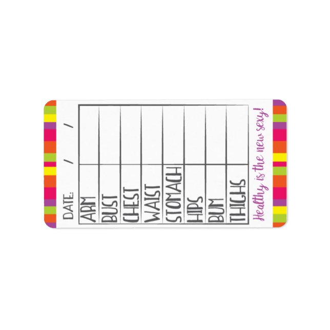 Etiqueta Malhação Goal Tracker - Saudável é o novo sexy! (Frente)