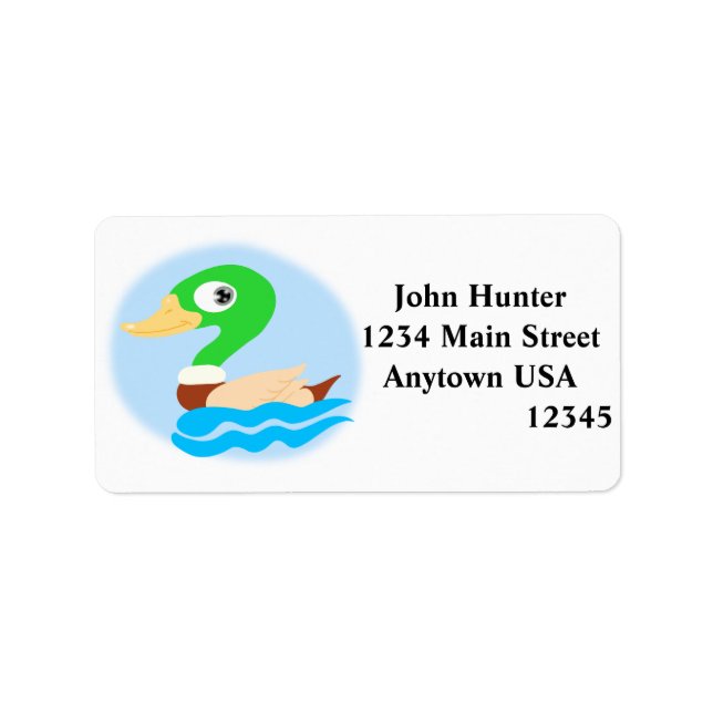 Etiqueta Mallard Duck Estilizado (Frente)