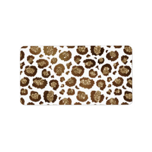 Etiqueta Manchas de Leopardo Animais Selvagens Brilho Doura