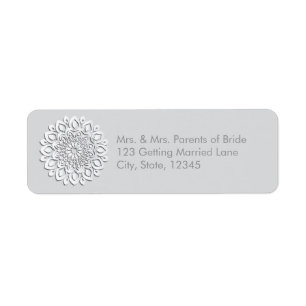 Etiqueta Mandala de corte branco