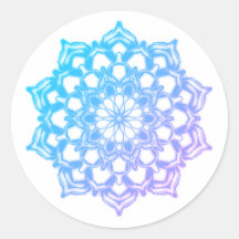 Etiqueta Mandala Flor Azul
