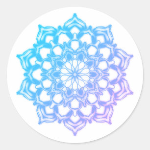 Etiqueta Mandala Flor Azul