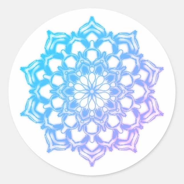 Etiqueta Mandala Flor Azul (Frente)