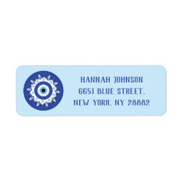 Etiqueta Mandala Grego Mau Azul Branco