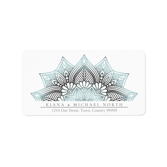 Etiqueta Mandala Lace Wedding Lt. Blue ID968 (Frente)