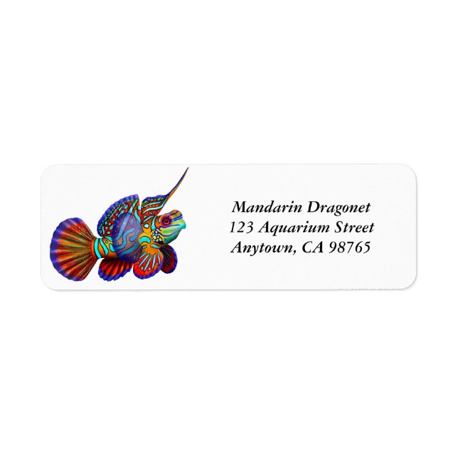 Etiqueta Mandarin Dragonet Goby Fish Label (Frente)