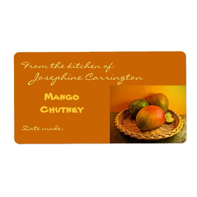 Etiqueta Mango Chutney Canning Labels (Frente)
