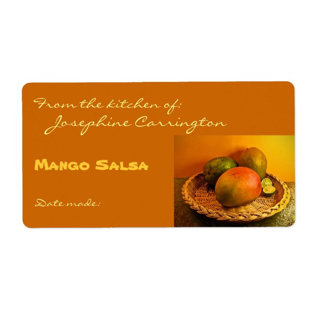 Etiqueta Mango Salsa Canning Labels (Frente)