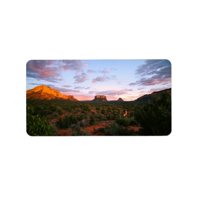 Etiqueta Manhã Sunrise Sedona Arizona Deserto (Frente)