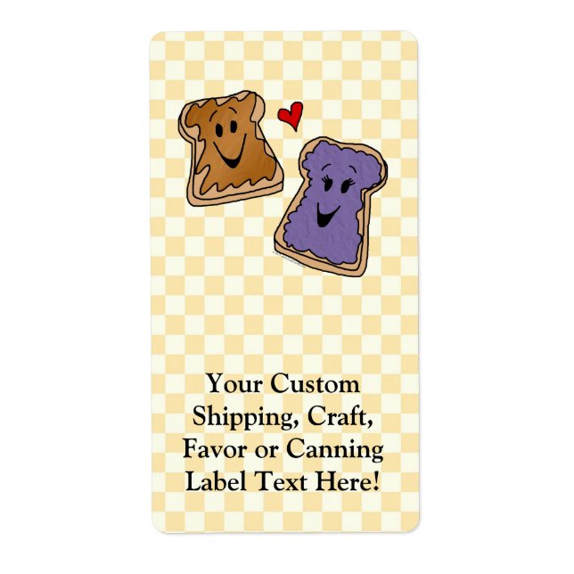 Etiqueta Manteiga de amendoim alegre e cartoon de gelatina  (Frente)