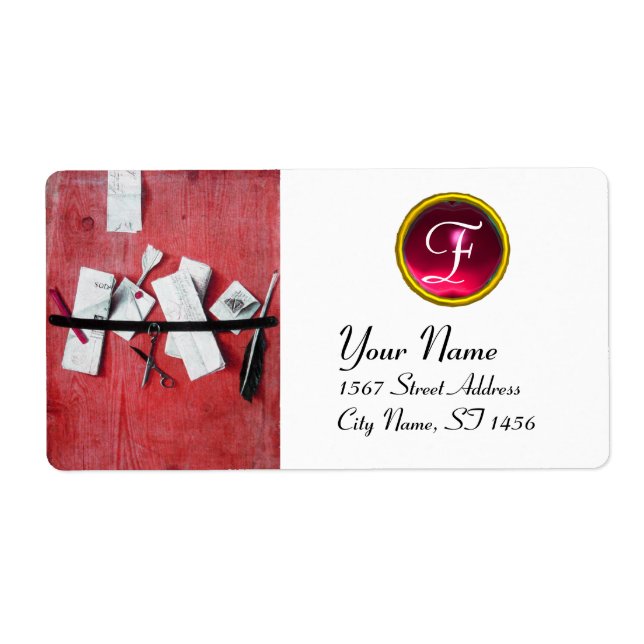 Etiqueta MANTEIRA EM MONOGRAMA DE MADEIRA, vermelho-rubi br (Frente)