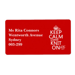 Etiqueta Mantenha a calma e faça malha sobre - todas as