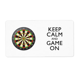 Etiqueta MANTENHA CALM AND GAME ON - Dart Board
