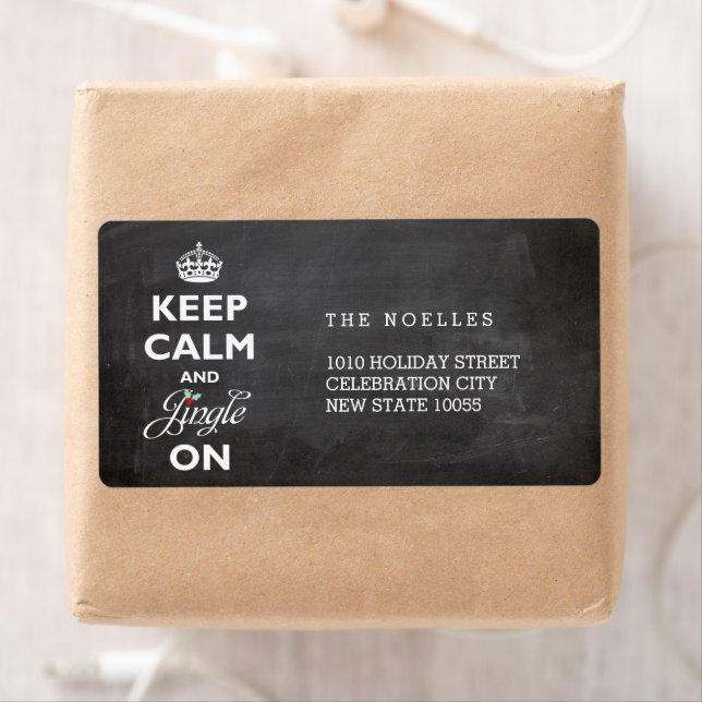 Etiqueta Mantenha Calma E Jingle No Feriado Engraçado De Ch (Insitu)